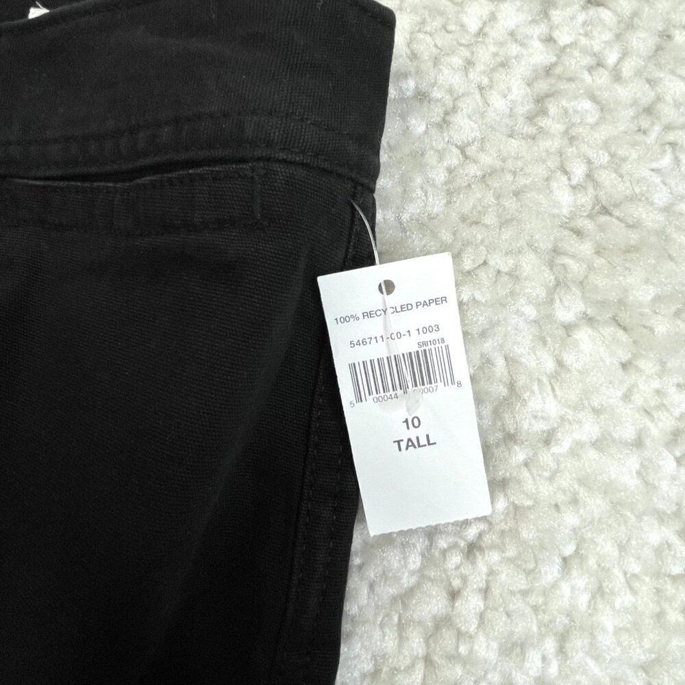 Gap High Rise Wide Leg Chino Crop Black Womens 10 Tall NEW - Picture 7 of 13